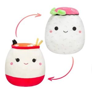 Kellytoy Toys Raisy The Ramen/Shun The Sushi Squishmallows Flip A Mallows